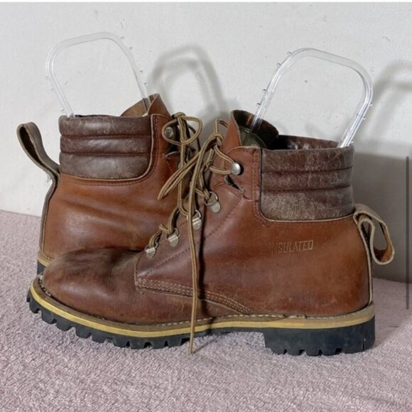 Vintage Scats Matterhorn Brown Leather Lace Up Hiking Mountaineering Boots 8 - Picture 6 of 15